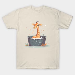 Giraffe in the Bathtub T-Shirt